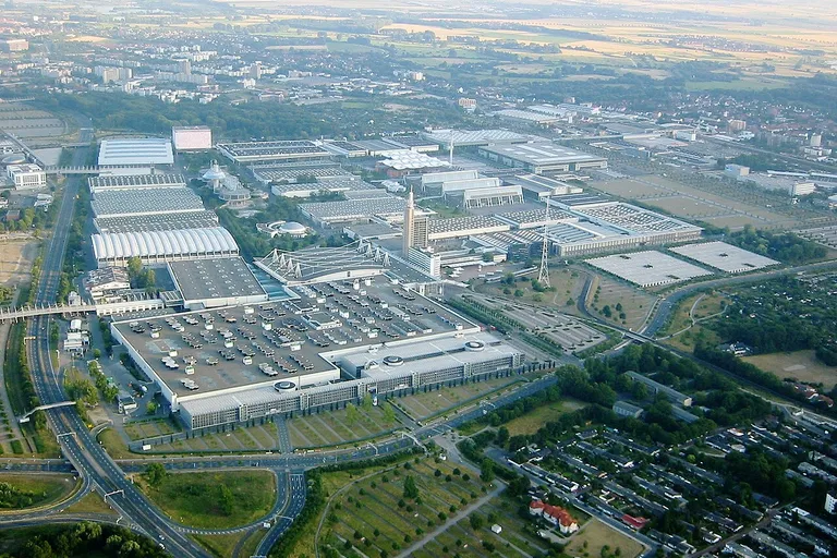 Aerial view of the Hannover exhibition grounds, host of ITMA 2027