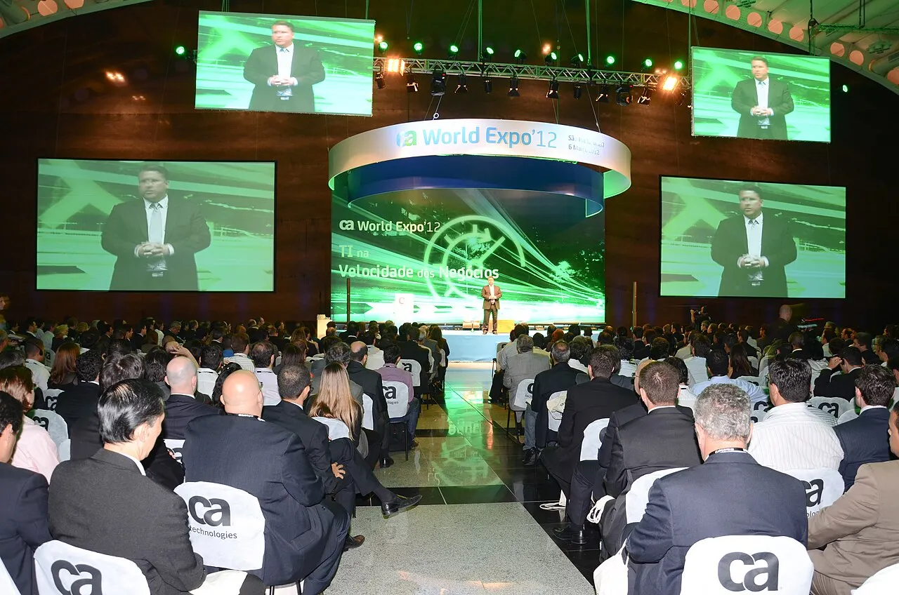 Audience at a technology conference keynote
