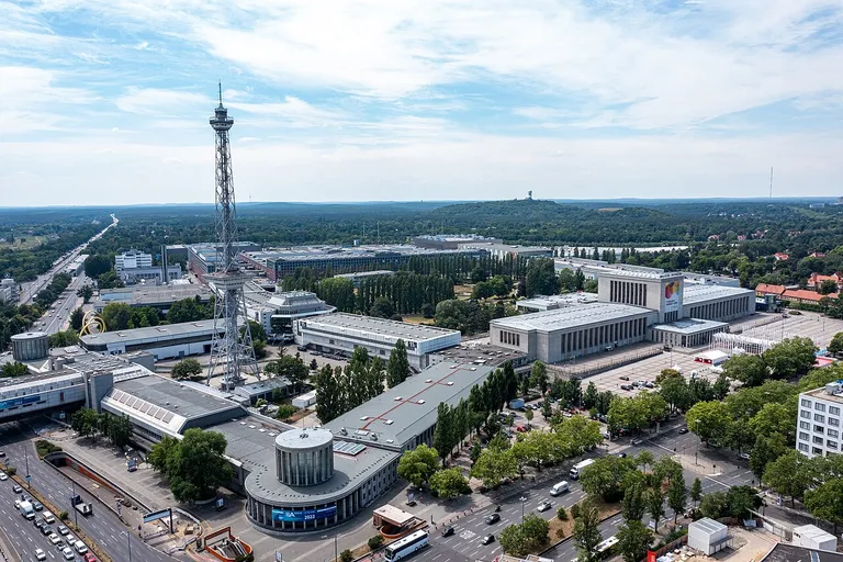 Berlin Radio Tower above the Messe Berlin grounds, home of ITB Berlin