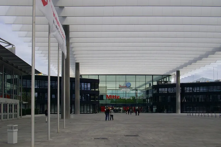 Central entrance of the NürnbergMesse exhibition centre, home of FachPack