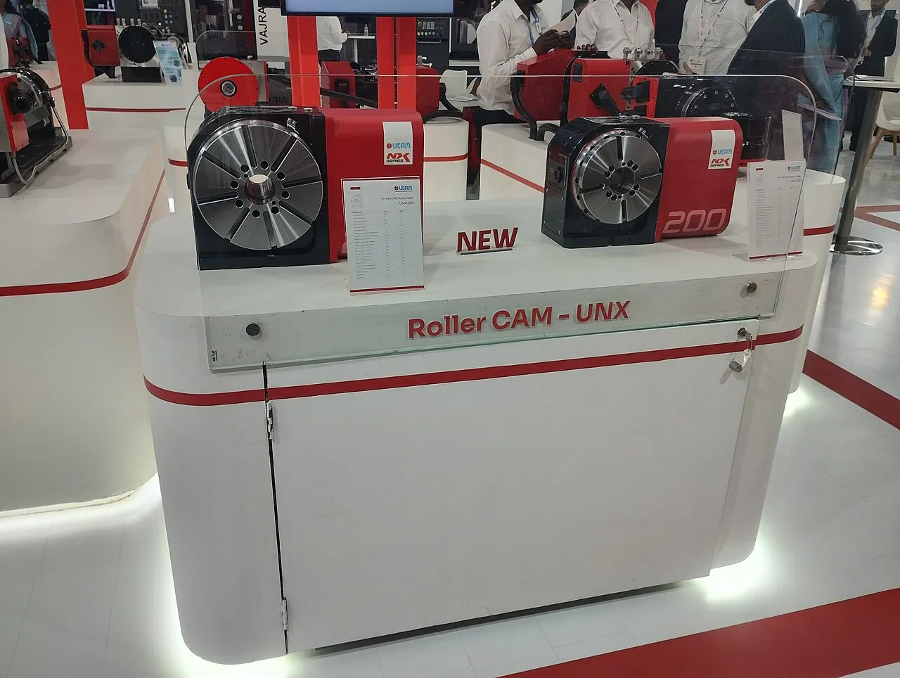 CNC machine tool on display at a machine tool exhibition