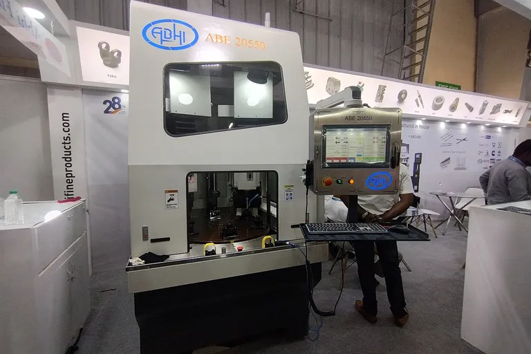 CNC machine tools on display at an Asian machine tool exhibition