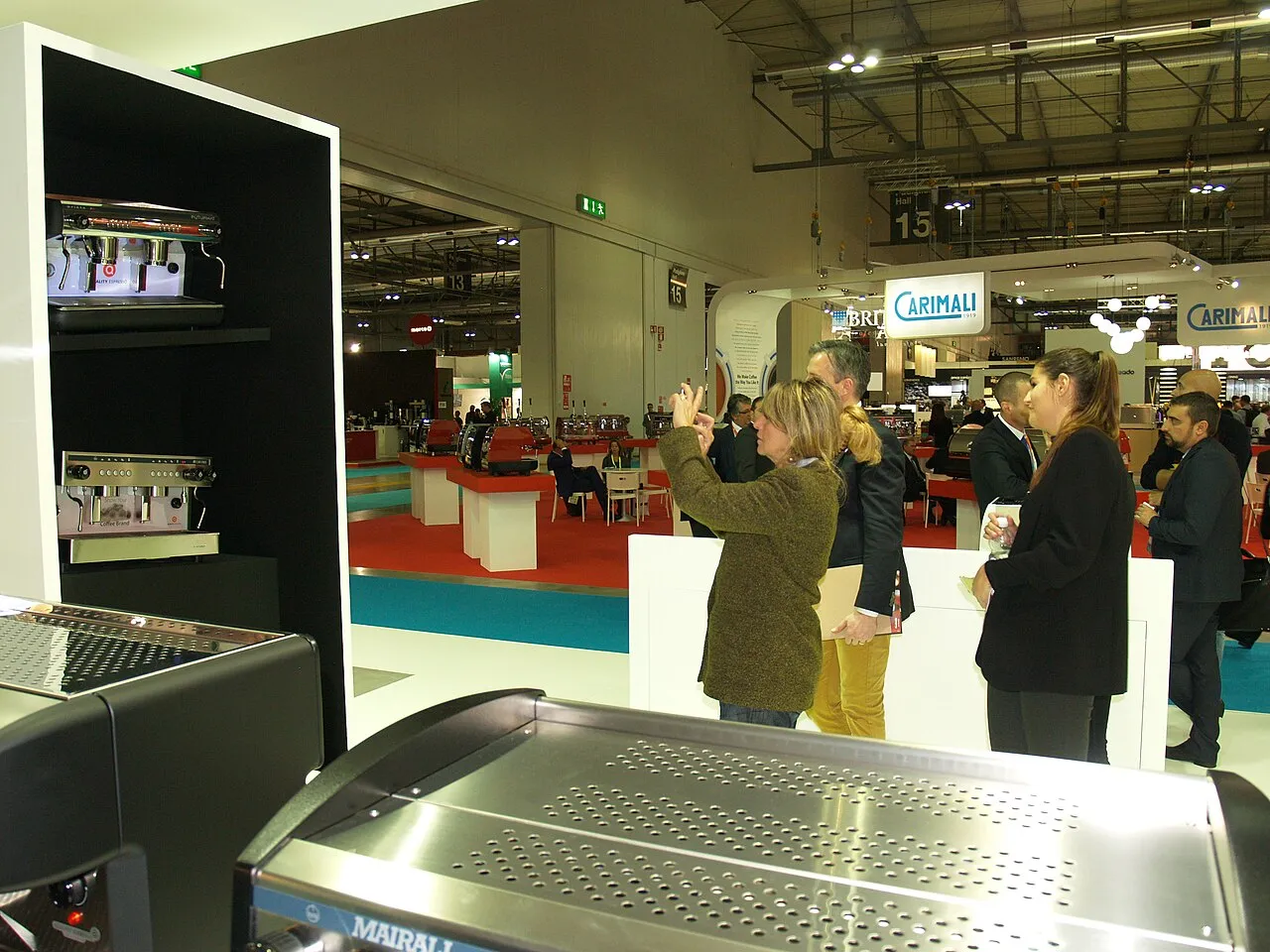 Commercial kitchen equipment on display at a hospitality trade fair