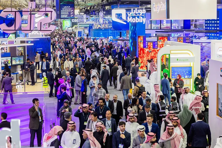 Crowds at LEAP 2025, the global technology event in Riyadh