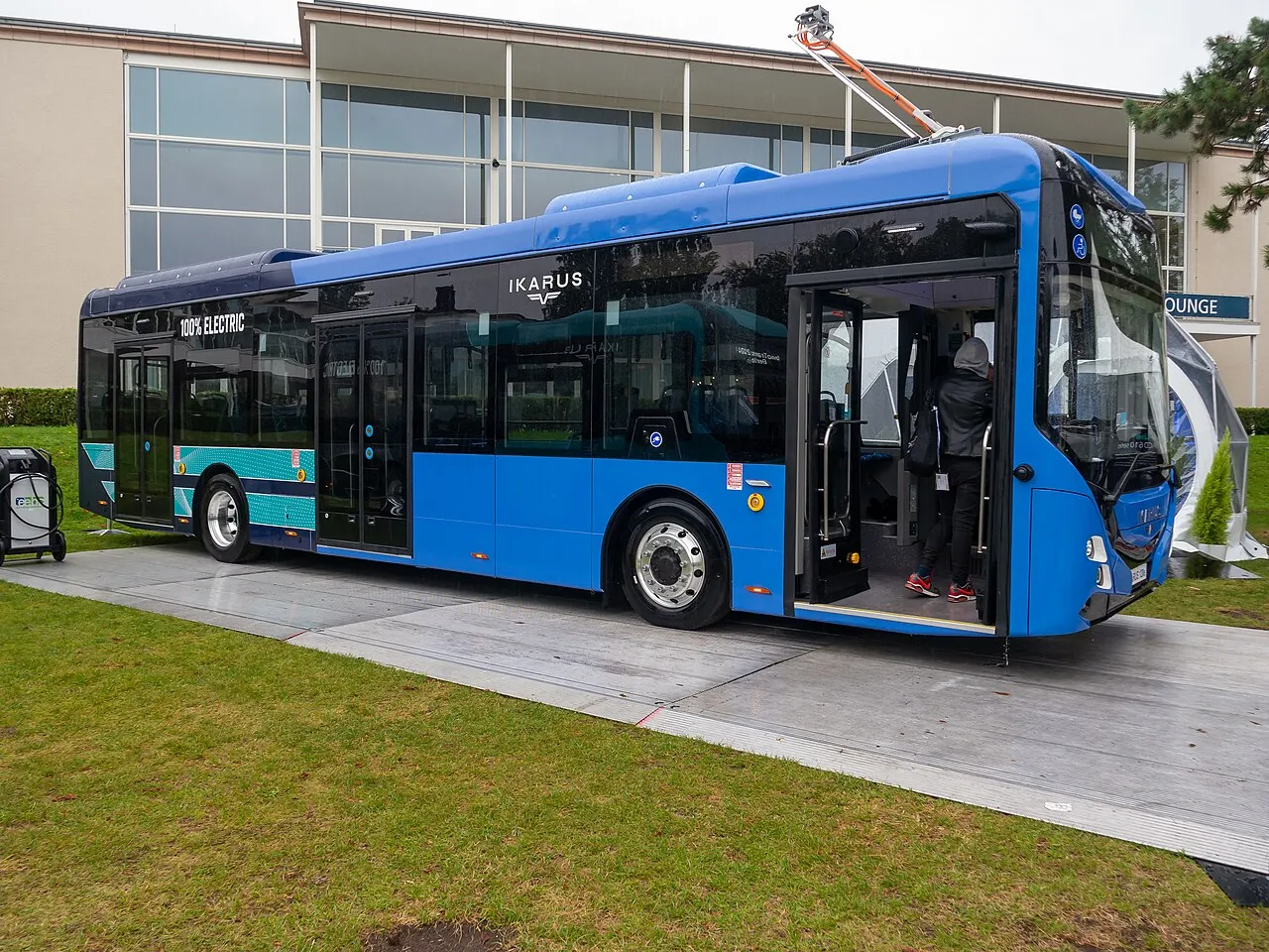 Electric bus in the bus display area at InnoTrans 2024