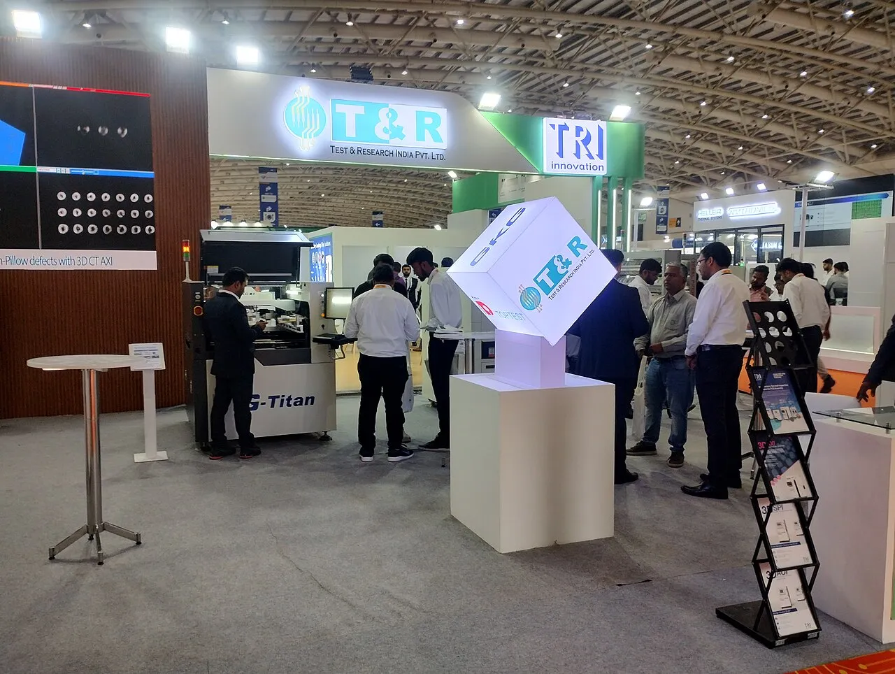 Electronics component exhibitor stand at an electronica trade fair
