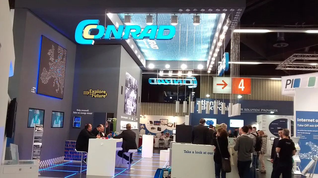 Electronics distributor booth at a trade show