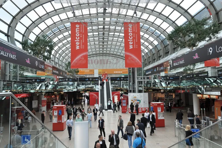 Exhibition hall at drupa 2012 in Düsseldorf