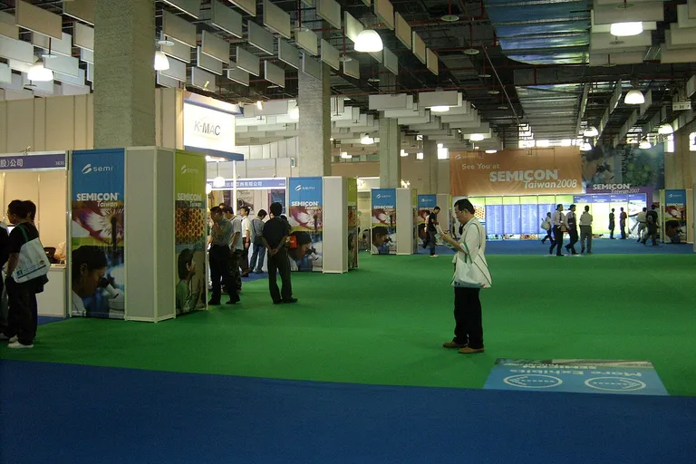 Exhibition hall at SEMICON Taiwan in Taipei