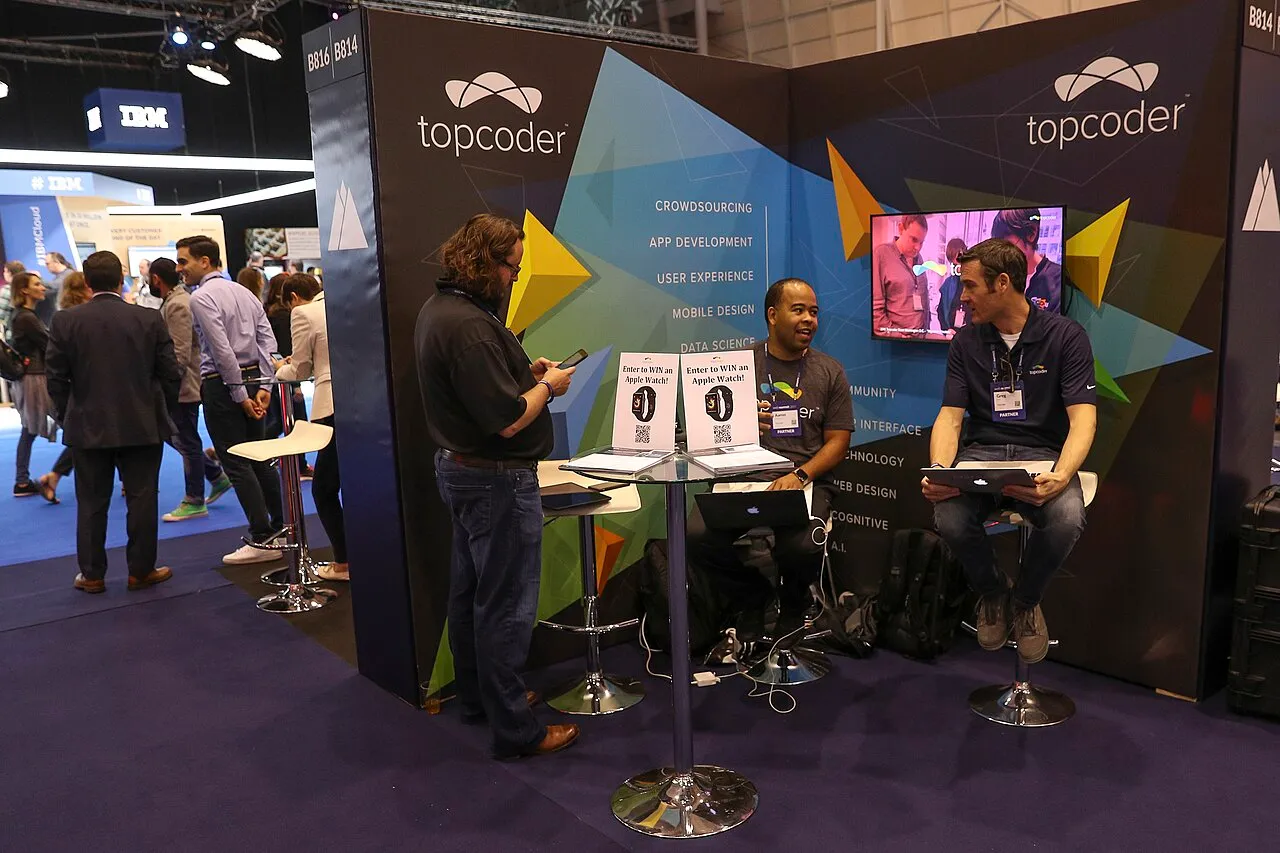 Exhibitor stand at Web Summit, Feira Internacional de Lisboa
