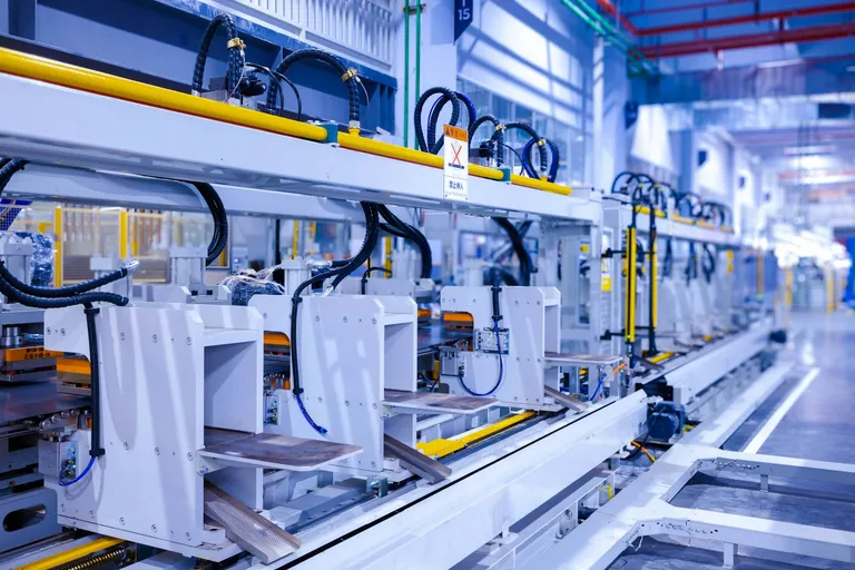 Factory floor with production machines