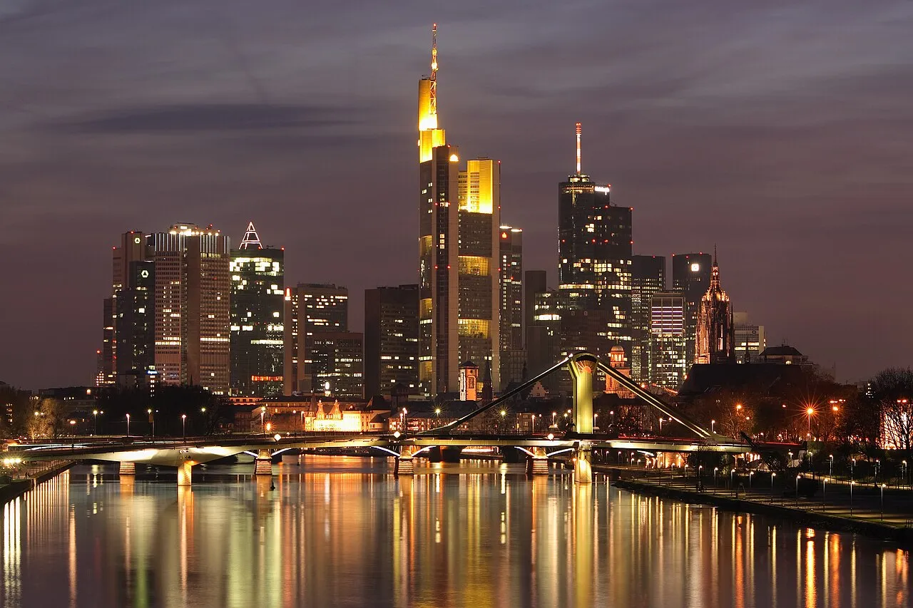 Frankfurt am Main skyline, host city of Light + Building