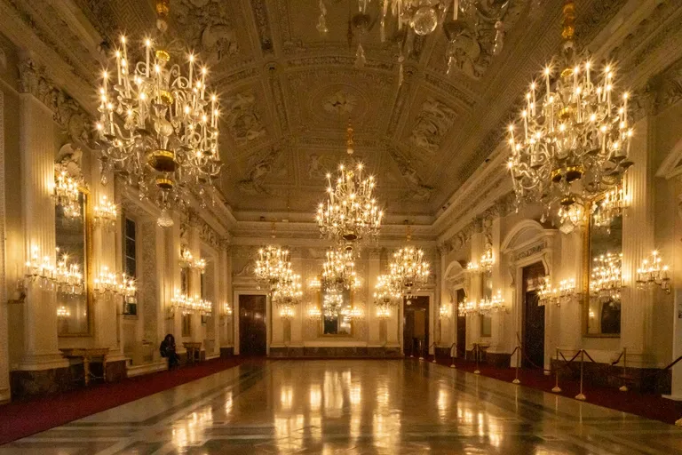 Grand ballroom with chandeliers