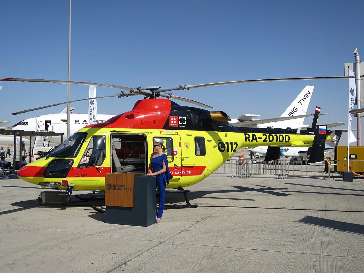Helicopter on static display at the Dubai Airshow 2023