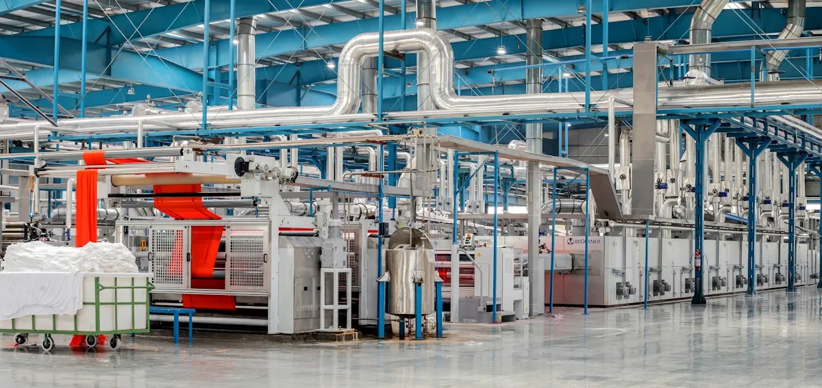 Industrial factory with machinery and pipes