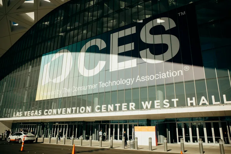 Las Vegas Convention Center West Hall with the CES logo