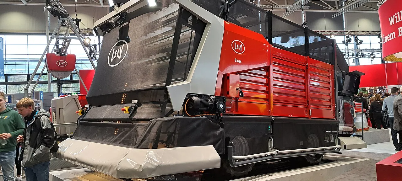 Lely Exos autonomous feed robot shown at EuroTier