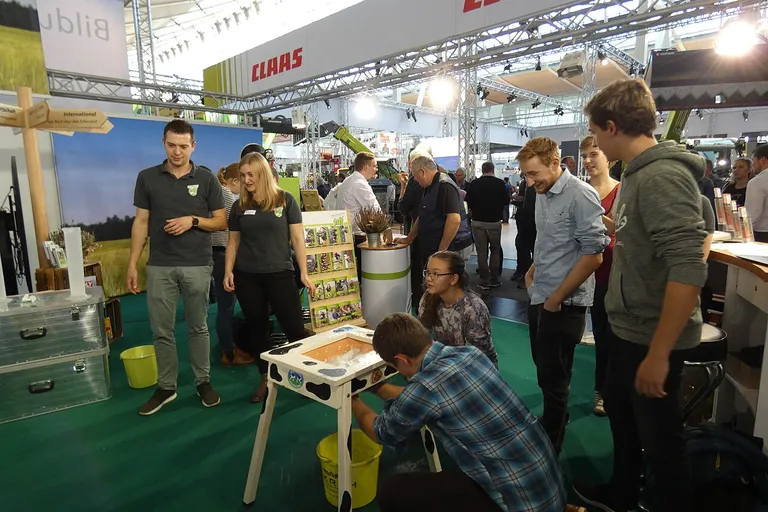 Livestock equipment and visitors at EuroTier in Hanover
