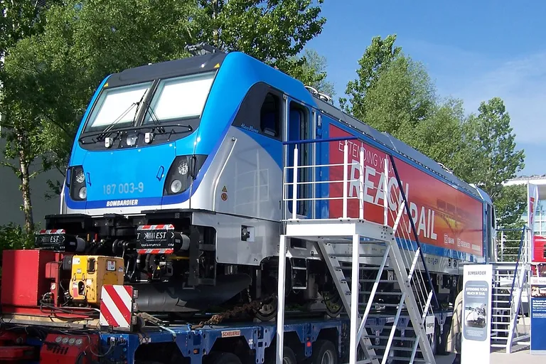 Locomotive on display at transport logistic in Munich