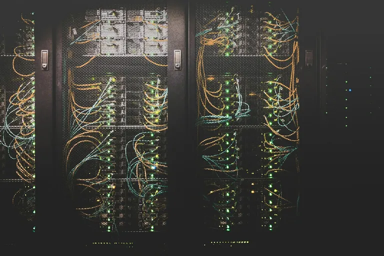 Network cables in a server rack