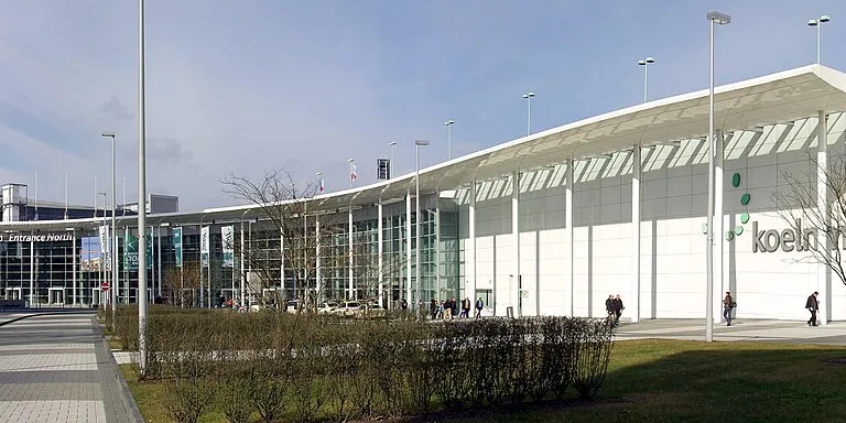 North entrance of Koelnmesse in Cologne, home of interzum