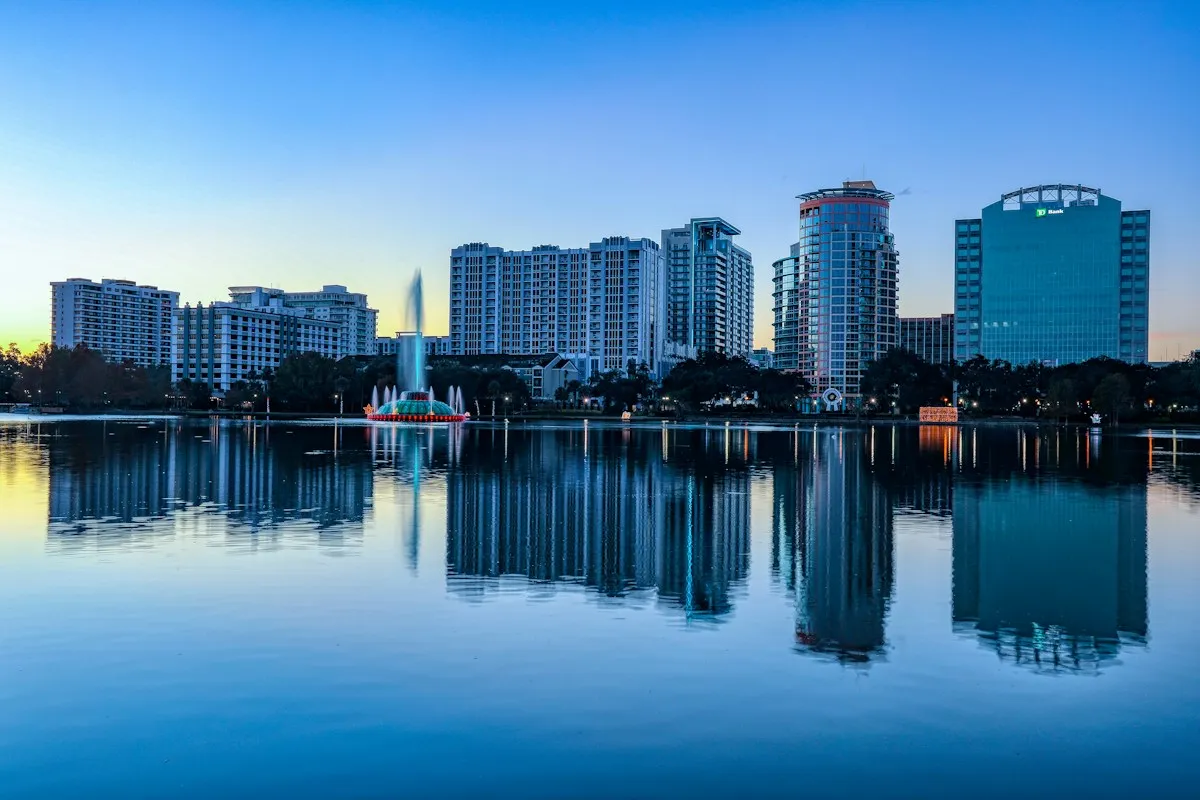 Orlando skyline across the water