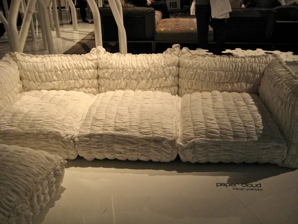 Paper Cloud sofa by Tokujin Yoshioka for Moroso shown at Salone del Mobile 2009