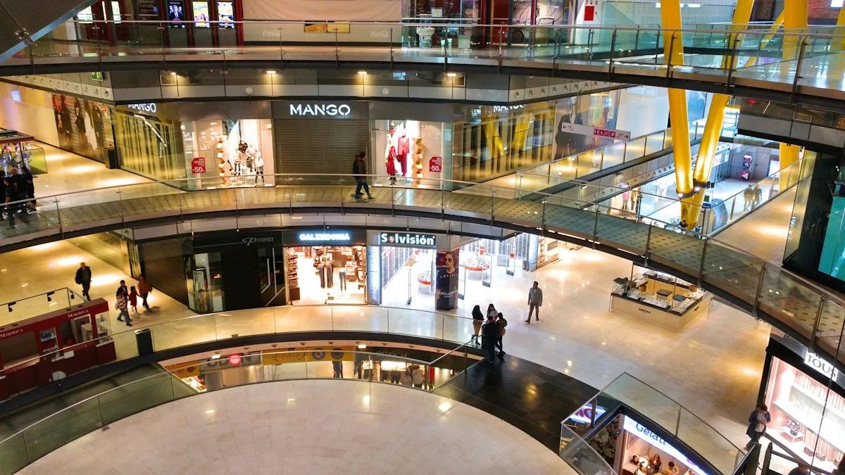 People walking inside a shopping mall