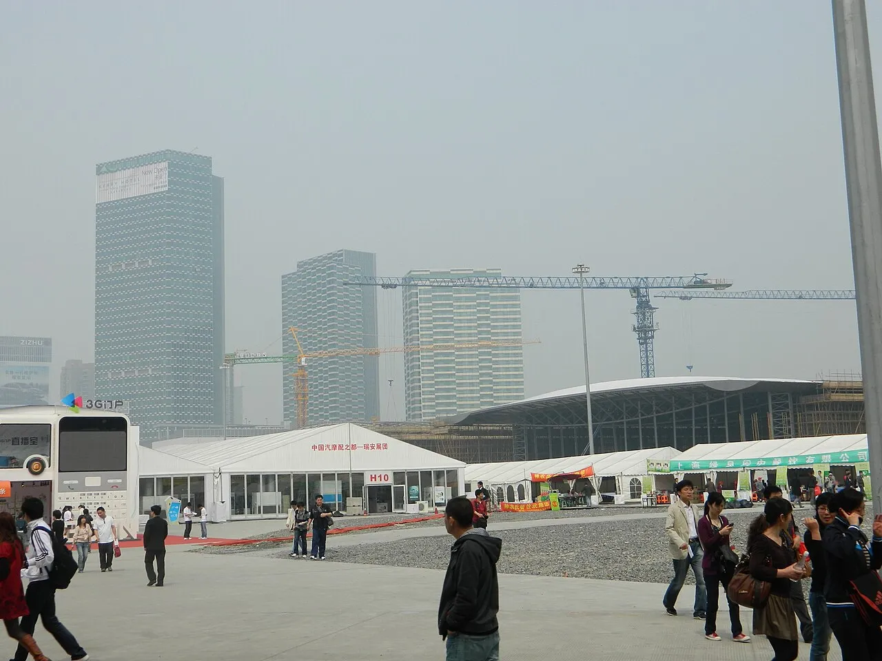 Plaza and halls of the Shanghai New International Expo Centre in Pudong