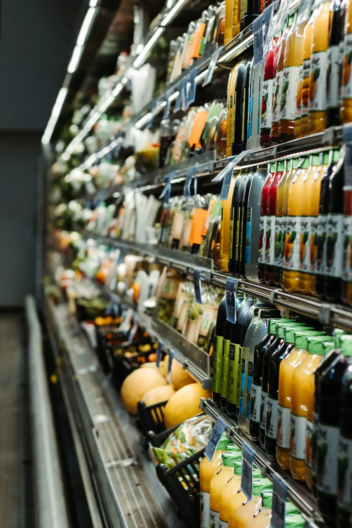 Products on display in a store