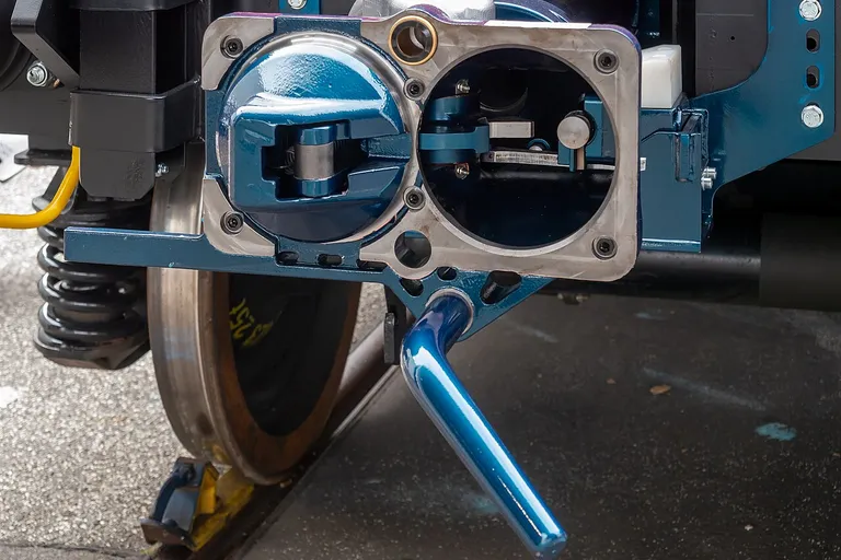 Rail coupler on display at InnoTrans 2024 in Berlin