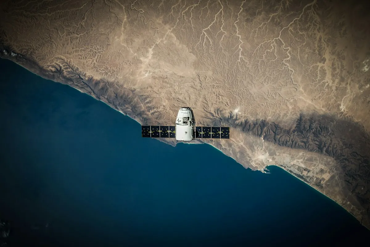 Satellite above the coastline