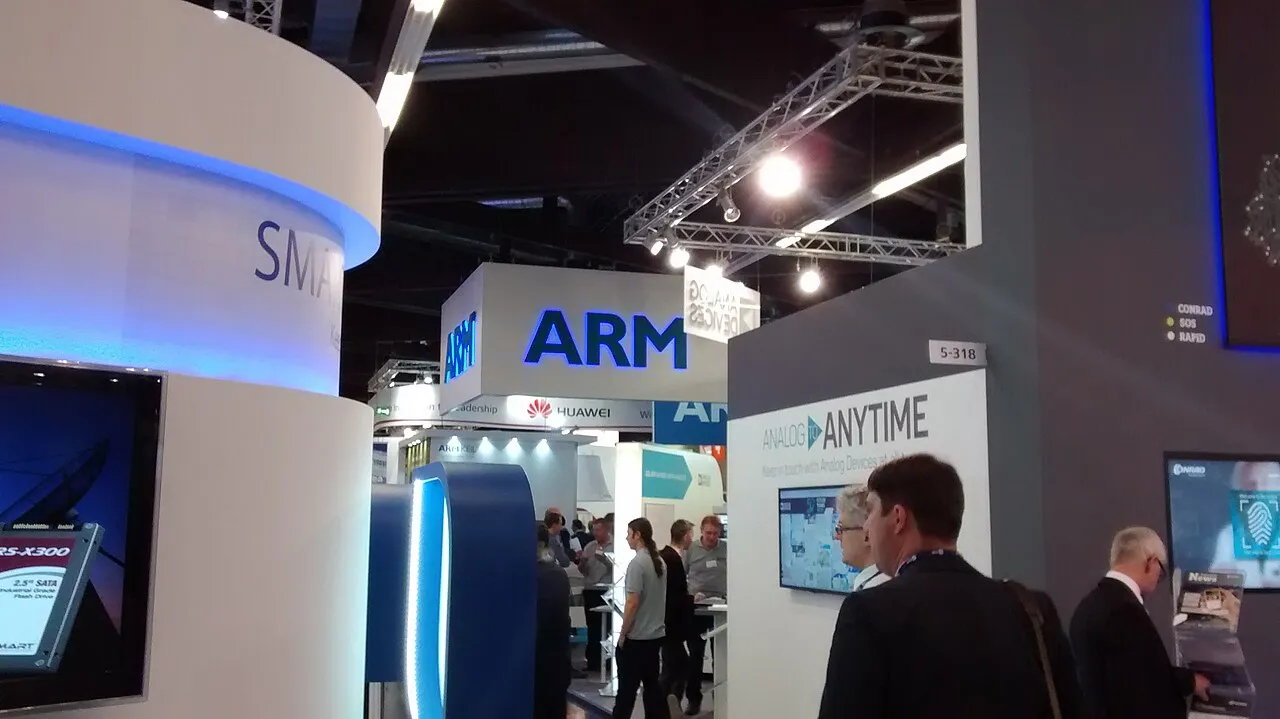 Technology company booth at an embedded and network technology trade show