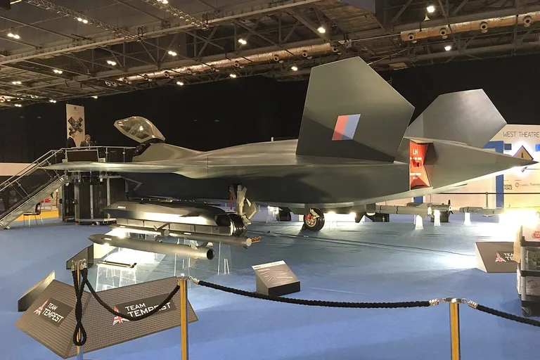 Tempest combat aircraft model at DSEI 2019, ExCeL London