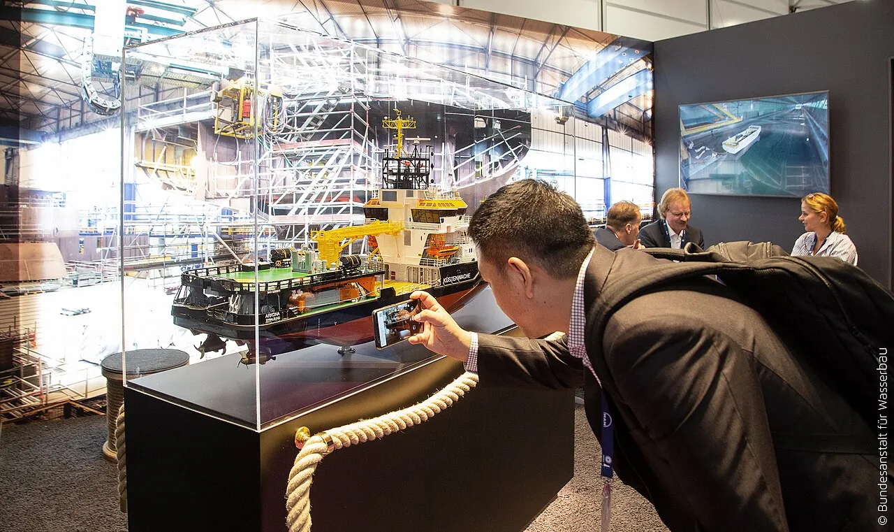 Visitors at the SMM maritime trade fair in Hamburg