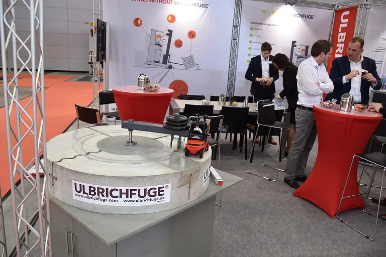 Warehouse automation equipment demonstrated at an intralogistics trade fair
