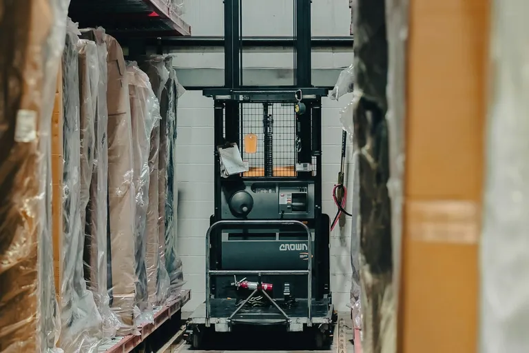 Warehouse filled with boxes and pallets