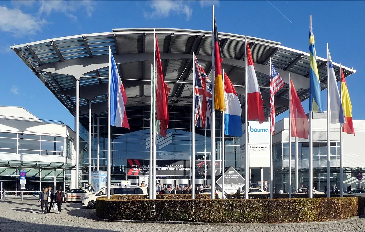 West entrance of the Messe München fairground during bauma 2022