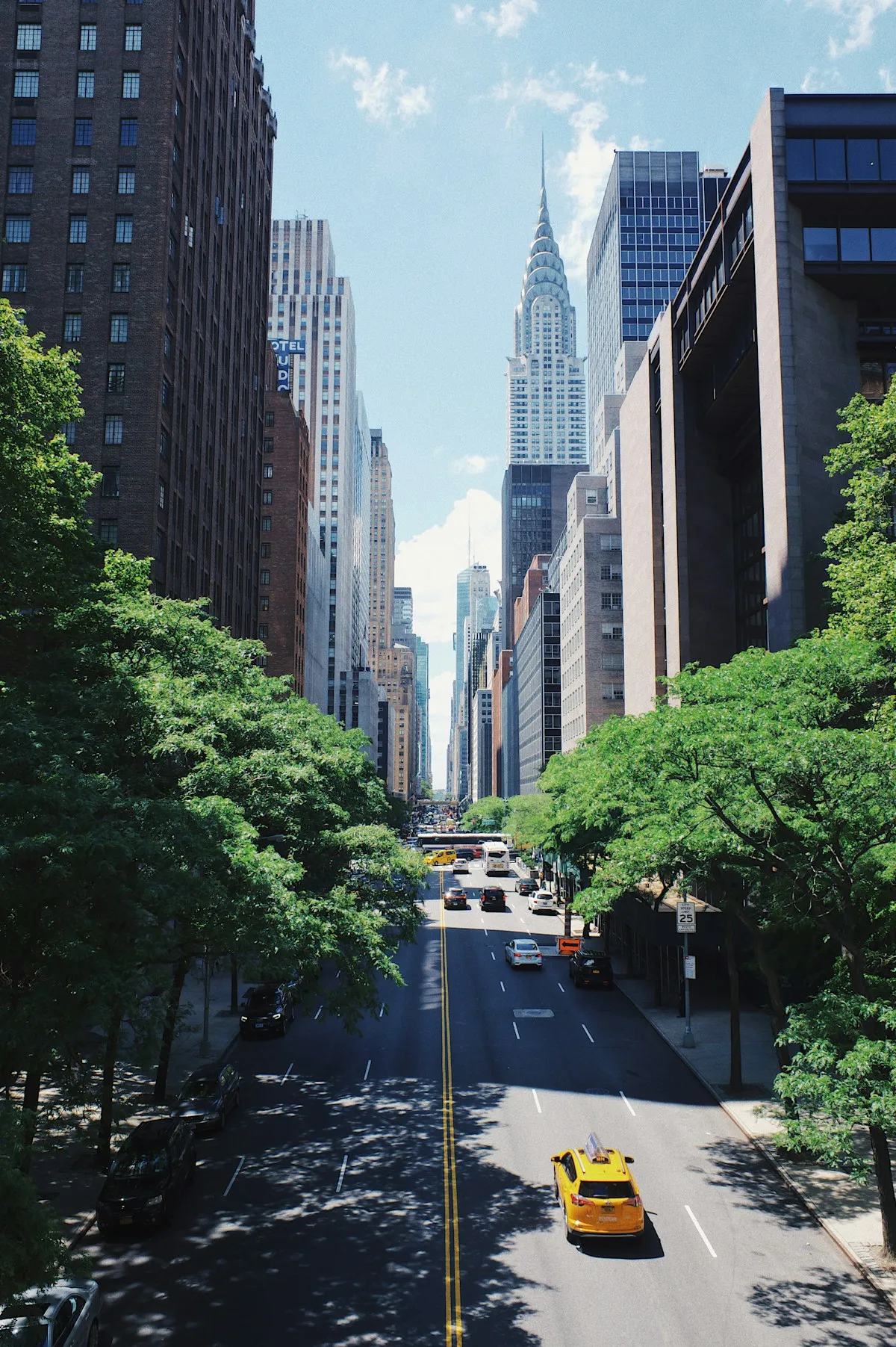 Yellow taxi on a Manhattan street